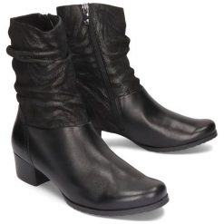 CAPRICE 25301-23 091 black zebra co, botki damskie. Czarne botki damskie Caprice, z polaru, bez obcasa, na obcasie, na zamek. Za 349,90 zł.