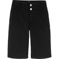 Bermudy z ozdobnym szwem bonprix czarny. Czarne szorty damskie bonprix. Za 32,99 zł.