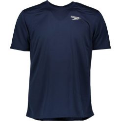 Koszulka sportowa w kolorze granatowym. Niebieskie koszulki męskie Speedo, Plage du Sud, xs, z nadrukiem, z materiału, z okrągłym kołnierzem, bez rękawów. W wyprzedaży za 75,95 zł.