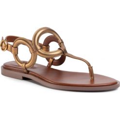 Sandały SEE BY CHLOÉ - SB34141A Bronzo 087. Żółte klapki damskie See by Chloé, bez wzorów, ze skóry, bez obcasa, na obcasie. Za 1179,00 zł.