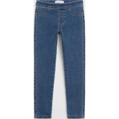 Mango Kids - Jeansy dziecięce Jegging 110-164 cm. Niebieskie jeansy dziewczęce Mango Kids, bez wzorów, z elastanu. Za 59,99 zł.