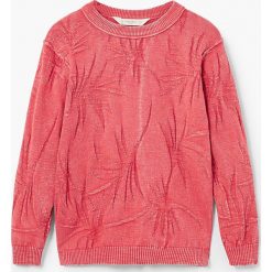 Mango Kids - Sweter dziecięcy Sea 110-164 cm. Niebieskie swetry chłopięce marki Mango Kids, z bawełny, z okrągłym kołnierzem. W wyprzedaży za 49,90 zł.