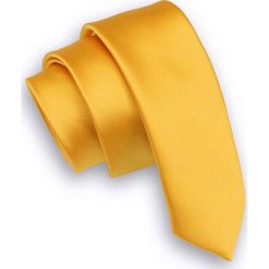 Żółty Gładki Krawat (Śledź) Męski -ALTIES- 5 cm, Wąski, Złoty KRALTStani0276. Żółte krawaty męskie Alties, bez wzorów, z tkaniny, eleganckie. Za 25,00 zł.