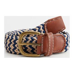 Mango Man - Pasek Elastic. Białe paski męskie Mango Man, w paski, z poliesteru. Za 89,90 zł.