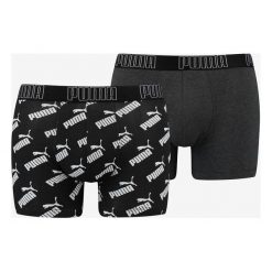 Puma 2-pack Bokserki Czarny Szary. Szare bokserki męskie Puma, w paski, z elastanu. Za 85,95 zł.