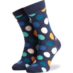 Skarpety Wysokie Unisex HAPPY SOCKS - BD01-605 Granatowy Kolorowy. Niebieskie skarpetki damskie Happy Socks, bez wzorów, z elastanu. Za 39,90 zł.