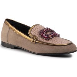 Lordsy HEGO'S MILANO - 1170 Taupe/Peck Rosa. Pomarańczowe półbuty damskie Hego's Milano, z aplikacjami, ze skóry, bez obcasa, na płaskiej podeszwie, bez zapięcia. Za 579,00 zł.