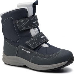 Śniegowce GEOX - J N.Alaska B.B Wpf H J847PH 0FUCE C0832 D Navy/Lt Grey. Niebieskie śniegowce chłopięce Geox, bez zapięcia. W wyprzedaży za 219,00 zł.