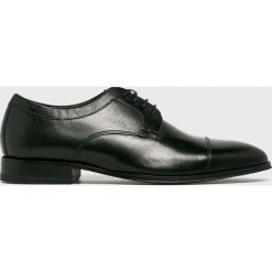 Joop! - Półbuty. Czarne buty wizytowe męskie marki JOOP!, ze skóry, z okrągłym noskiem, na sznurówki. W wyprzedaży za 599,90 zł.