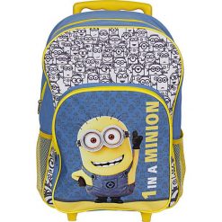 Walizki: Walizka „Minions” w kolorze niebiesko-żółtym – 30,5 x 41 x 12 cm
