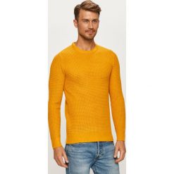 Brave Soul - Sweter. Żółte swetry męskie Brave Soul, s, bez wzorów, z dzianiny, z okrągłym kołnierzem, bez kaptura. W wyprzedaży za 69,90 zł.