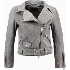 Bomberki damskie: AllSaints SUEDE COLE BIKER Kurtka skórzana dark grey
