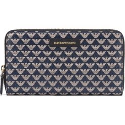 Emporio Armani Portfel Niebieski. Niebieskie portfele damskie Emporio Armani, bez wzorów, z materiału. Za 633,95 zł.