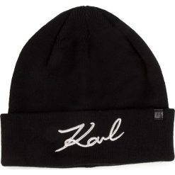 Czapka KARL LAGERFELD - 91KW3409 Black. Czarne czapki damskie KARL LAGERFELD, bez wzorów, z bawełny. W wyprzedaży za 229,00 zł.