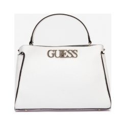 Guess Uptown Chic Torebka Biały. Białe torebki klasyczne damskie Guess, w paski, z materiału, bez dodatków. Za 548,95 zł.