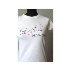 Szaleństwa panny Ewy. Białe t-shirty damskie Kurdemol, m, bez wzorów, z dresówki, z dekoltem na plecach. Za 75,00 zł.