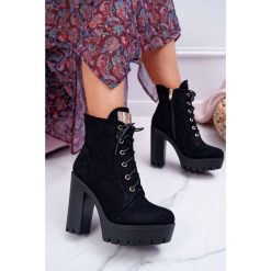 Damskie Wysokie Botki Czarne Zamszowe Grunge Midow. Czarne botki dziewczęce Tagless. Za 129,00 zł.