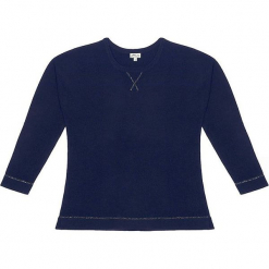 Sweter kaszmirowy w kolorze granatowym. Niebieskie swetry klasyczne damskie marki Ateliers de la Maille, z kaszmiru, z okrągłym kołnierzem. W wyprzedaży za 545,95 zł.