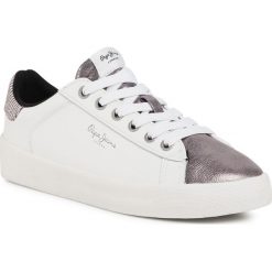 Sneakersy PEPE JEANS - Kioto Top PLS31048 Chrome 952. Białe półbuty damskie Pepe Jeans, z jeansu. Za 329,00 zł.