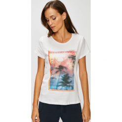 Answear - Top Boho Bandit. Białe bluzki damskie ANSWEAR, s, z nadrukiem, z bawełny, z okrągłym kołnierzem. W wyprzedaży za 24,90 zł.