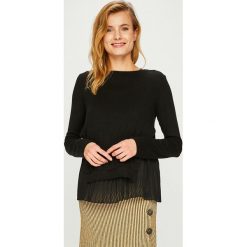 Answear - Sweter. Czarne swetry klasyczne damskie marki ANSWEAR, m, z elastanu, z okrągłym kołnierzem. W wyprzedaży za 49,90 zł.