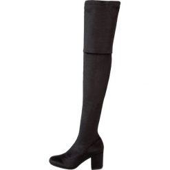 Buty zimowe damskie: Lost Ink Wide Fit TAYLOR VELVET BLOCK HEEL OVER THE KNEE Muszkieterki black