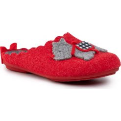 Kapcie MANITU - 320627 Rot 4. Czerwone klapki damskie Manitu, bez wzorów, z tworzywa sztucznego, bez obcasa. Za 139,00 zł.