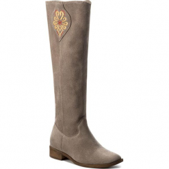 Oficerki ROBERTO - 584 Cappucino. Brązowe buty zimowe damskie Roberto, z materiału. W wyprzedaży za 309,00 zł.