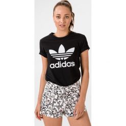Adidas Originals Trefoil Koszulka Czarny. Czarne koszulki damskie adidas Originals, s, z nadrukiem, z elastanu, bez kołnierzyka. Za 111,95 zł.