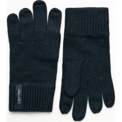 Calvin Klein - Rękawiczki. Niebieskie rękawiczki męskie marki Calvin Klein, z bawełny. W wyprzedaży za 129,90 zł.
