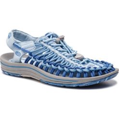 Sandały KEEN - Uneek 1020791 Powder Blue/Galaxy Blue. Niebieskie klapki damskie Keen, bez wzorów, z tworzywa sztucznego, bez obcasa. W wyprzedaży za 289,00 zł.