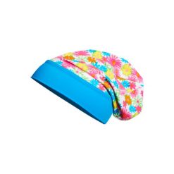 Playshoes Czapka UV Beanie Kwiatki. Pomarańczowe czapeczki niemowlęce marki Playshoes, w kwiaty, z elastanu. Za 25,00 zł.