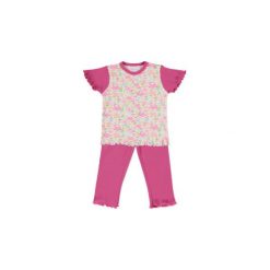 Pink or blue Girls Komplet Shorty kolor różowy - różowy/pink - Gr.80. Różowe piżamy niemowlęce pink or blue, bez wzorów, z bawełny. Za 30,00 zł.