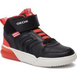 Sneakersy GEOX - J Grayjay B. C J949YC 0BU11 C9279 D Black/Dk Orange. Czarne trampki chłopięce Geox, bez wzorów, ze skóry ekologicznej, na rzepy. W wyprzedaży za 199,00 zł.