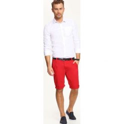 KOSZULA DŁUGI RĘKAW MĘSKA SLIM FIT. Białe koszule męskie Top Secret, m, bez wzorów, z bawełny, eleganckie, bez kołnierzyka, z długim rękawem. W wyprzedaży za 49,99 zł.