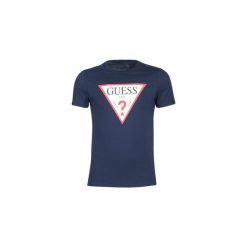 T-shirty z krótkim rękawem Guess ORIGINAL. Niebieskie t-shirty męskie Guess, s, z aplikacjami, bez kołnierzyka, krótkie. Za 129,00 zł.