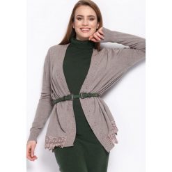 Khaki Kardigan Reminisce. Brązowe swetry damskie marki Born2be, xl, bez wzorów, z koronki. Za 39,99 zł.