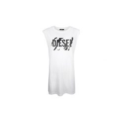 Topy na ramiączkach / T-shirty bez rękawów Diesel 00SFP 800CZJ / T-Lucas. Białe bluzki damskie Diesel, bez wzorów, bez kołnierzyka. Za 129,00 zł.