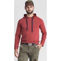 LONGSLEEVE Aeronautica Militare. Czerwone bluzy męskie xxl, z nadrukiem, z bawełny, z kapturem. Za 254,50 zł.