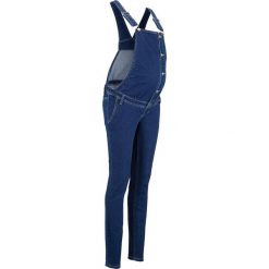 Dżinsy ciążowe ogrodniczki bonprix niebieski "stone”. Niebieskie jeansy damskie bonprix, moda ciążowa. Za 149,99 zł.