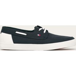 Tommy Hilfiger - Tenisówki. Niebieskie trampki męskie TOMMY HILFIGER, bez wzorów, z gumy, na sznurówki. Za 299,90 zł.