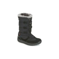 Śniegowce Kangaroos K-FROST. Czarne kozaki damskie KangaROOS, bez obcasa, bez zapięcia. Za 154,50 zł.