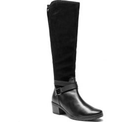 Kozaki CAPRICE - 9-25608-21 Black Comb 019. Czarne buty zimowe damskie Caprice, z materiału, na obcasie. Za 519,90 zł.