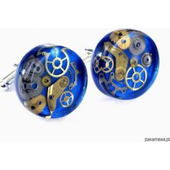 SPINKI MECHANICAL BLUE - DOSTAWA 24h. Niebieskie spinki do mankietów męskie marki Pakamera. Za 99,00 zł.