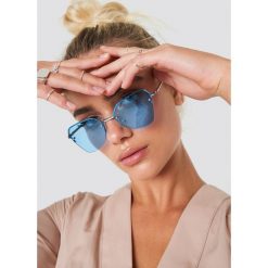 NA-KD Accessories Okulary przeciwsłoneczne kocie oczy - Blue,Silver. Niebieskie okulary przeciwsłoneczne damskie lenonki marki NA-KD Accessories. Za 52,95 zł.