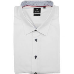 Biała Elegancka Koszula Męska z Długim Rękawem -REY JAY- Taliowana, 100% Bawełna KSDWRJrap316014SL. Białe koszule męskie Rey Jay, m, bez wzorów, z bawełny, eleganckie, bez kołnierzyka, z długim rękawem. Za 119,00 zł.