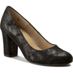 Półbuty CAPRICE - 9-22402-28 Black Suede 004. Czarne półbuty damskie skórzane marki Caprice, na obcasie. W wyprzedaży za 199,00 zł.