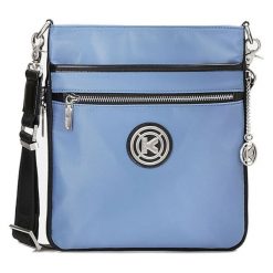 Torebka w kolorze niebieskim - (S)25 x (W)26 x (G)8 cm. Niebieskie torebki klasyczne damskie Kazar, w paski, z tkaniny, na ramię, bez dodatków. W wyprzedaży za 239,95 zł.