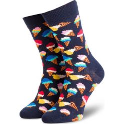 Skarpety Wysokie Unisex HAPPY SOCKS - ICC01-6300 Granatowy Kolorowy. Niebieskie skarpetki damskie marki Happy Socks, bez wzorów, z elastanu. Za 39,90 zł.