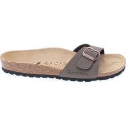 Buty damskie: Klapki w kolorze szarobrązowym